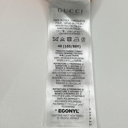 GUCCI グッチ ×アディダス 723272 ZHS84 ピンクベージュ フリルスタンドカラー ダッチェスシルクシャツワンピース ワンピース