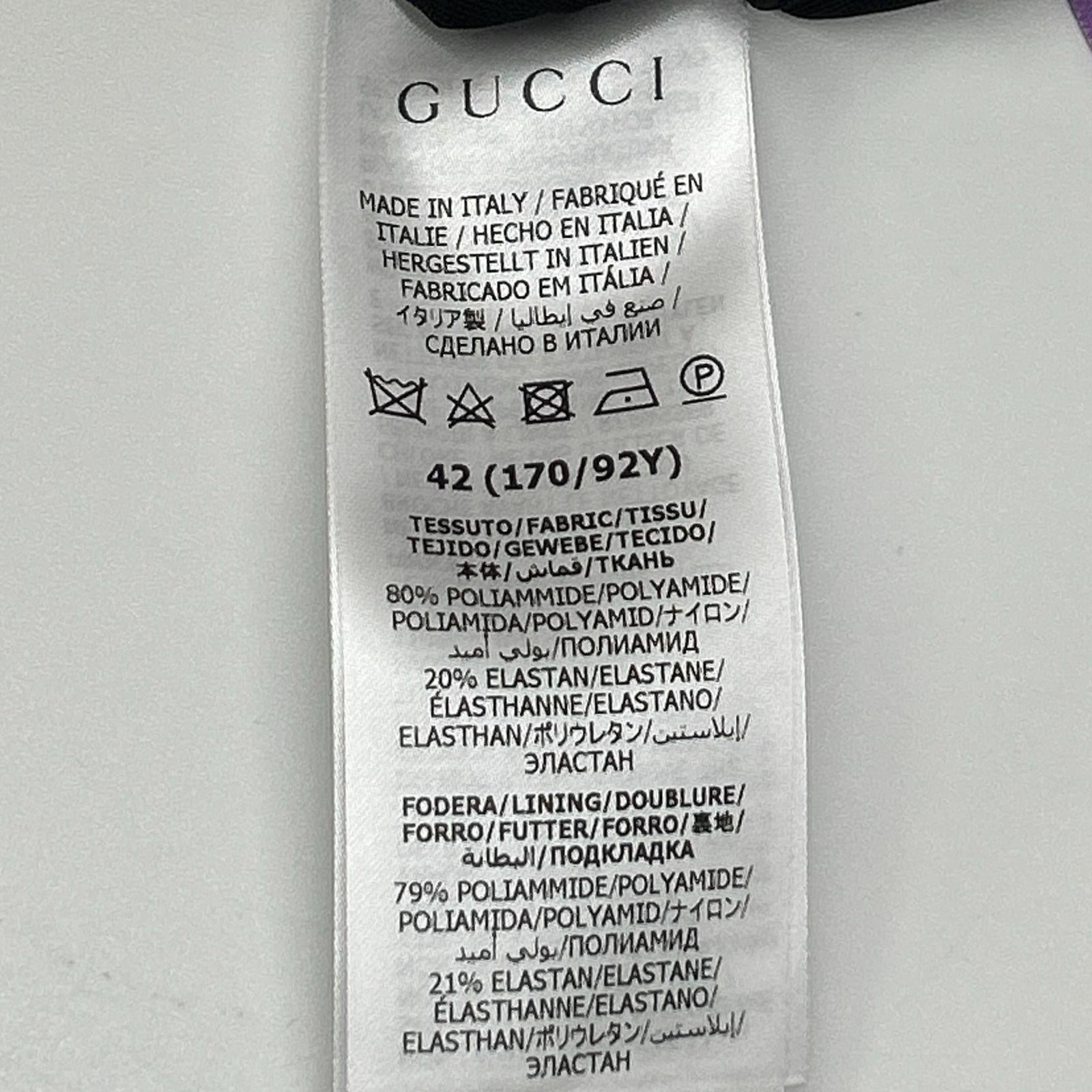 GUCCI グッチ ×BALENCIAGA 【The Hacker Project】677041 ZAH7C パープル ナイロン パール×ラインストーンブローチ ギャザーストレッチブラウス トップス