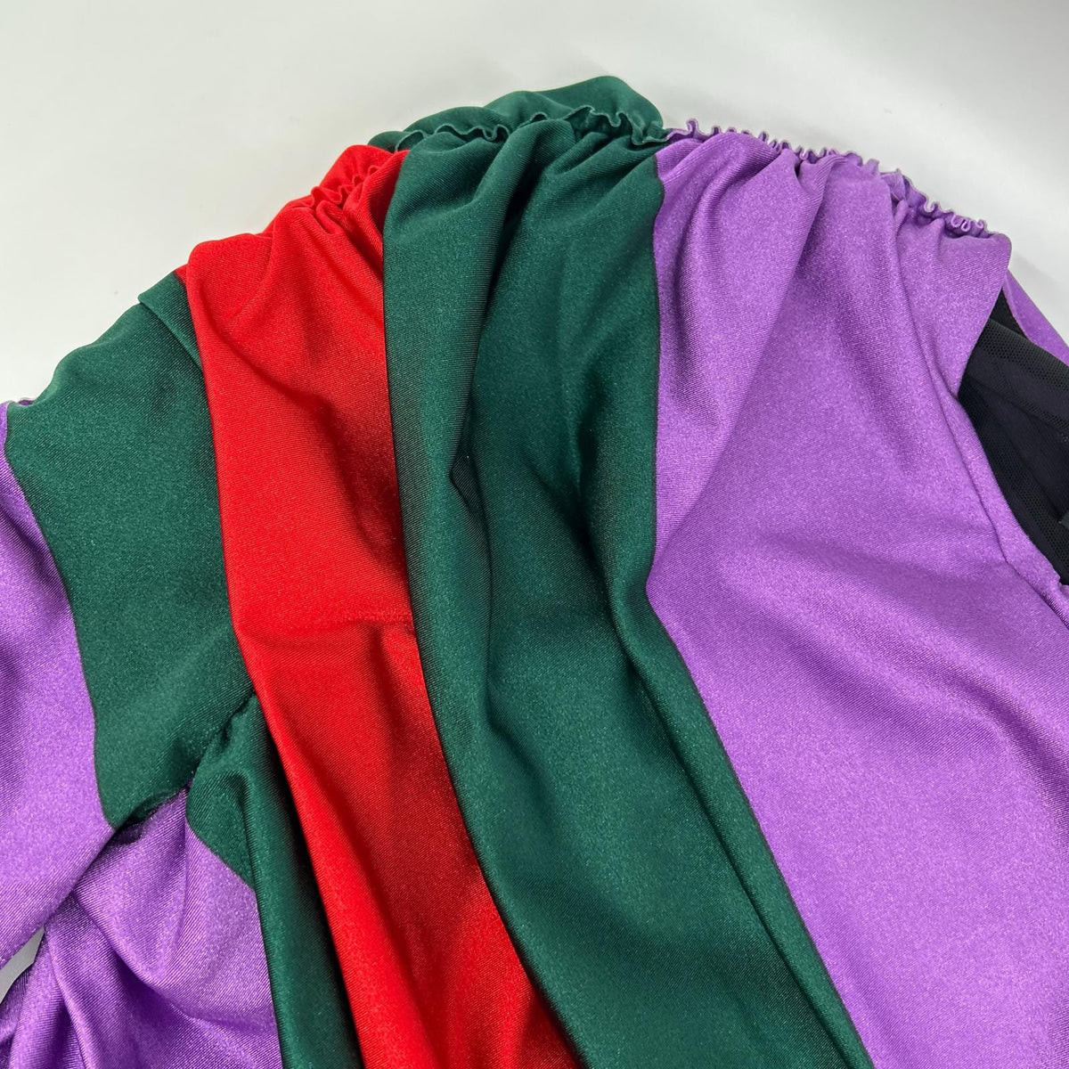 GUCCI グッチ ×BALENCIAGA 【The Hacker Project】677041 ZAH7C パープル ナイロン パール×ラインストーンブローチ ギャザーストレッチブラウス トップス