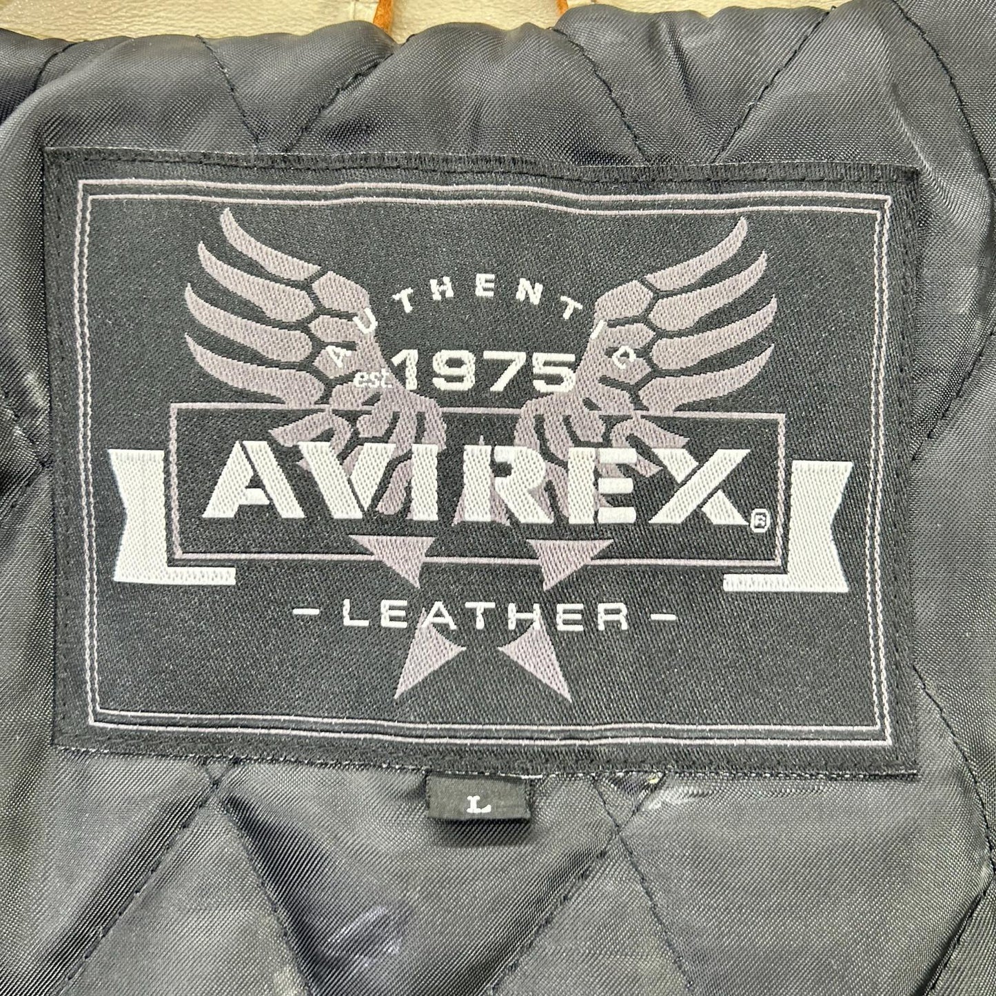 AVIREX アヴィレックス アイボリー ドラゴン ハンドペイント レザージャケット ジャケット