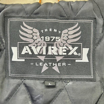 AVIREX アヴィレックス アイボリー ドラゴン ハンドペイント レザージャケット ジャケット