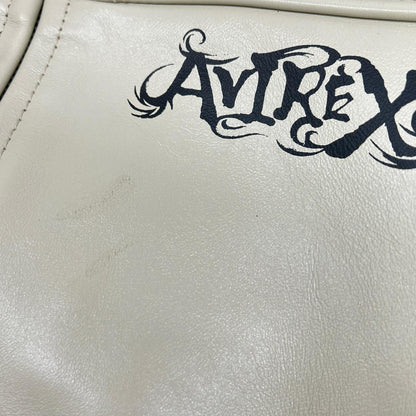 AVIREX アヴィレックス アイボリー ドラゴン ハンドペイント レザージャケット ジャケット