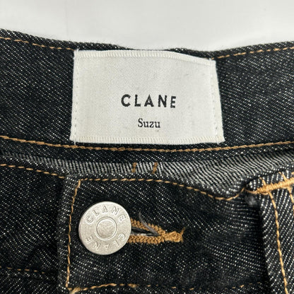 CLANE クラネ 17111ー7312 インディゴ シルクデニム タックワイドデニムパンツ ボトムス