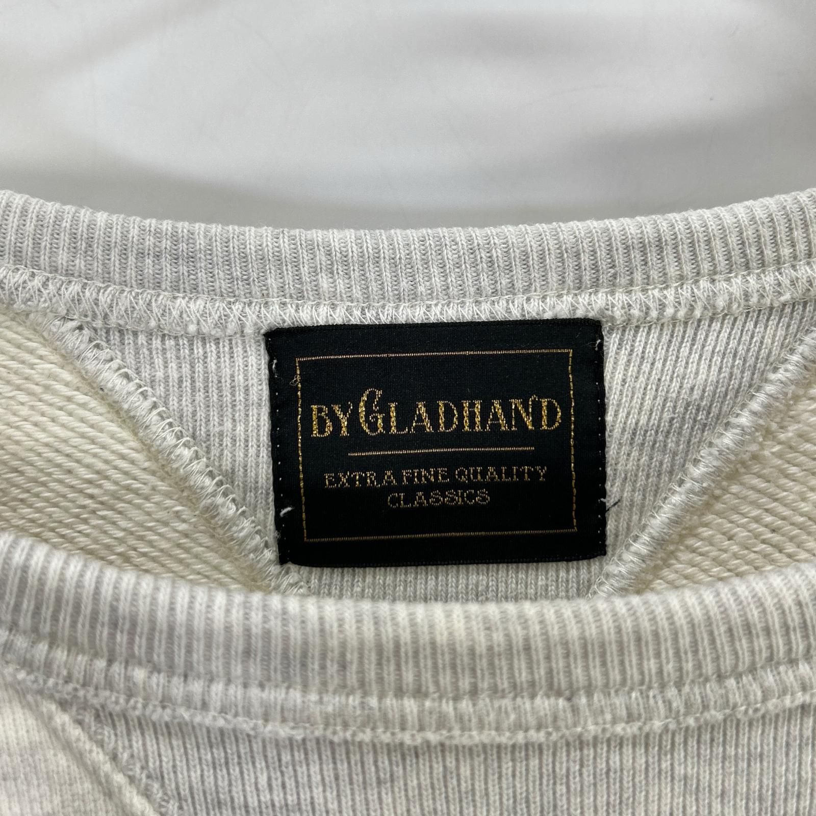 GLADHAND グラッドハンド ベージュ ガール ヴィンテージフィニッシュ加工 ハンドペイント GLADDEN スウェット トップス