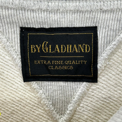 GLADHAND グラッドハンド ベージュ ネズミ ヴィンテージフィニッシュ加工 ハンドペイント GLADDEN スウェット トップス