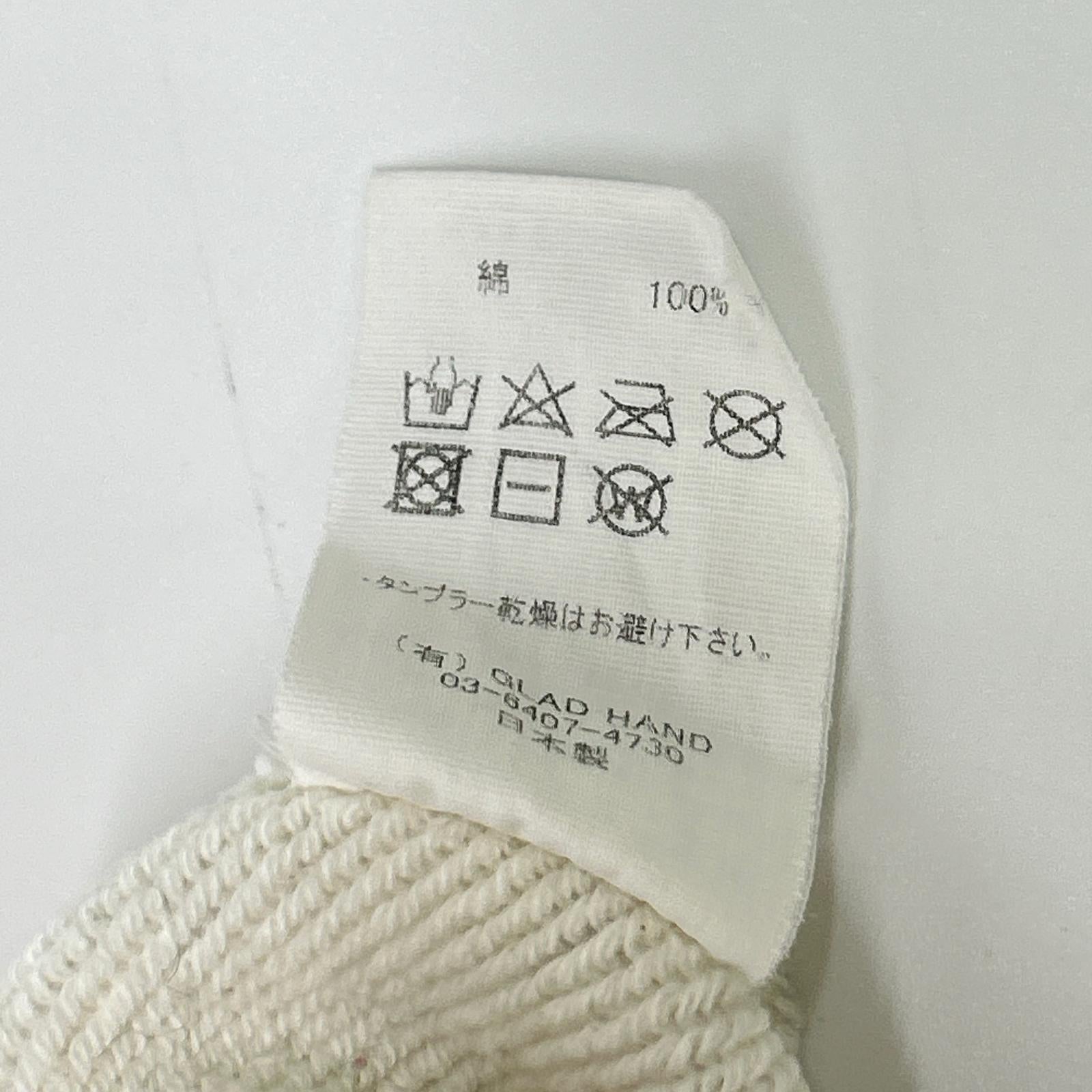 GLADHAND グラッドハンド ベージュ ネズミ ヴィンテージフィニッシュ加工 ハンドペイント GLADDEN スウェット トップス