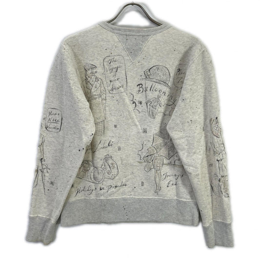GLADHAND グラッドハンド BYGH-16-AW-14 ベージュ ヴィンテージフィニッシュ加工 ハンドペイント GLADDEN スウェット トップス