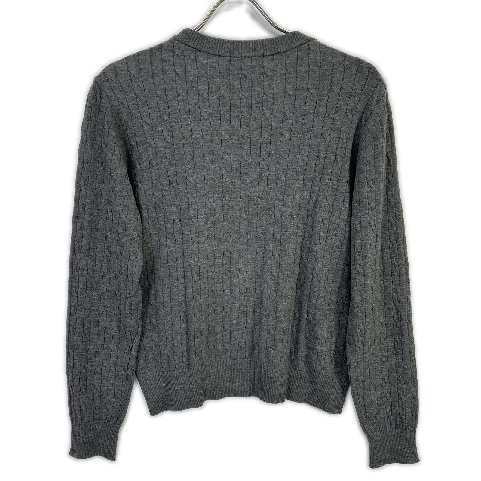 BLUE LABEL CRESTBRIDGE Blue Label Crestbridge Made in 2025 Gray Rayon Stretch Cable-Knit Top