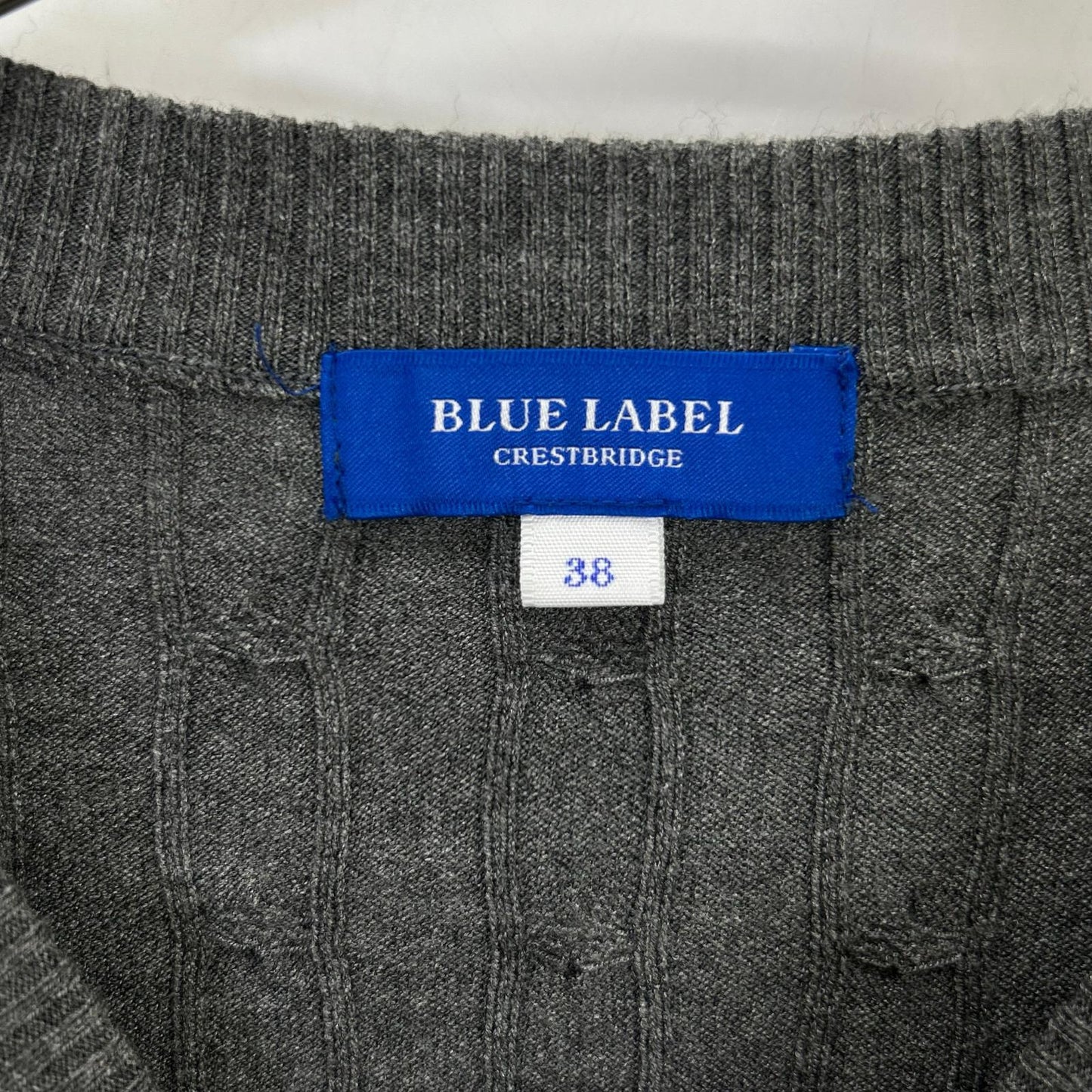 BLUE LABEL CRESTBRIDGE Blue Label Crestbridge Made in 2025 Gray Rayon Stretch Cable-Knit Top