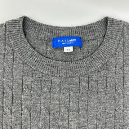 BLUE LABEL CRESTBRIDGE Blue Label Crestbridge Made in 2025 Gray Rayon Stretch Cable-Knit Top