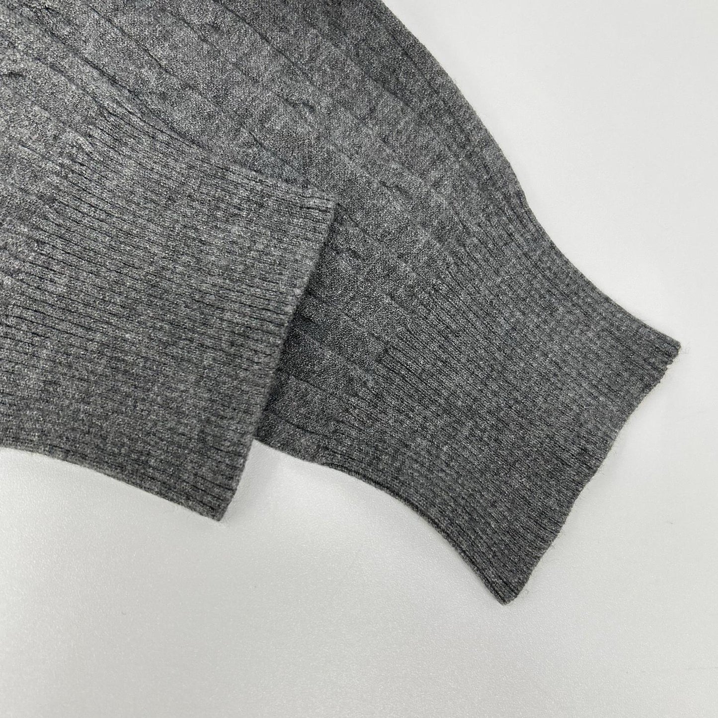 BLUE LABEL CRESTBRIDGE Blue Label Crestbridge Made in 2025 Gray Rayon Stretch Cable-Knit Top