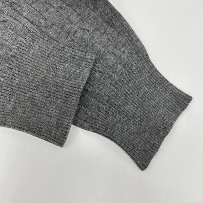 BLUE LABEL CRESTBRIDGE Blue Label Crestbridge Made in 2025 Gray Rayon Stretch Cable-Knit Top