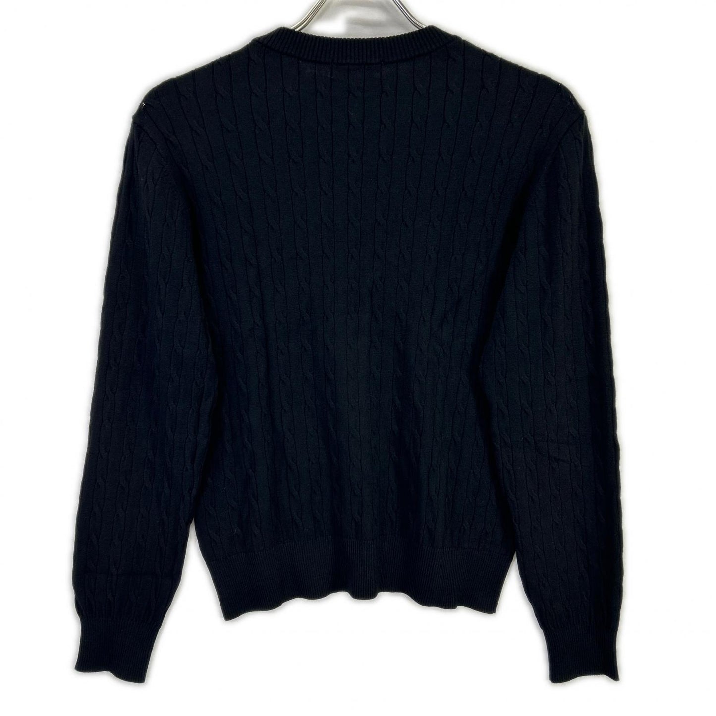 BLUE LABEL CRESTBRIDGE Blue Label Crestbridge 2025 Black Rayon Stretch Cable-Knit Top Tops