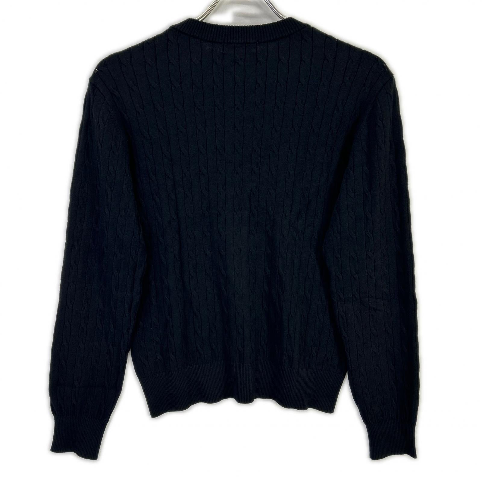 BLUE LABEL CRESTBRIDGE Blue Label Crestbridge 2025 Black Rayon Stretch Cable-Knit Top Tops