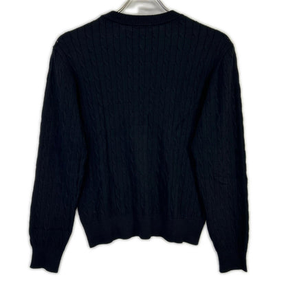BLUE LABEL CRESTBRIDGE Blue Label Crestbridge 2025 Black Rayon Stretch Cable-Knit Top Tops