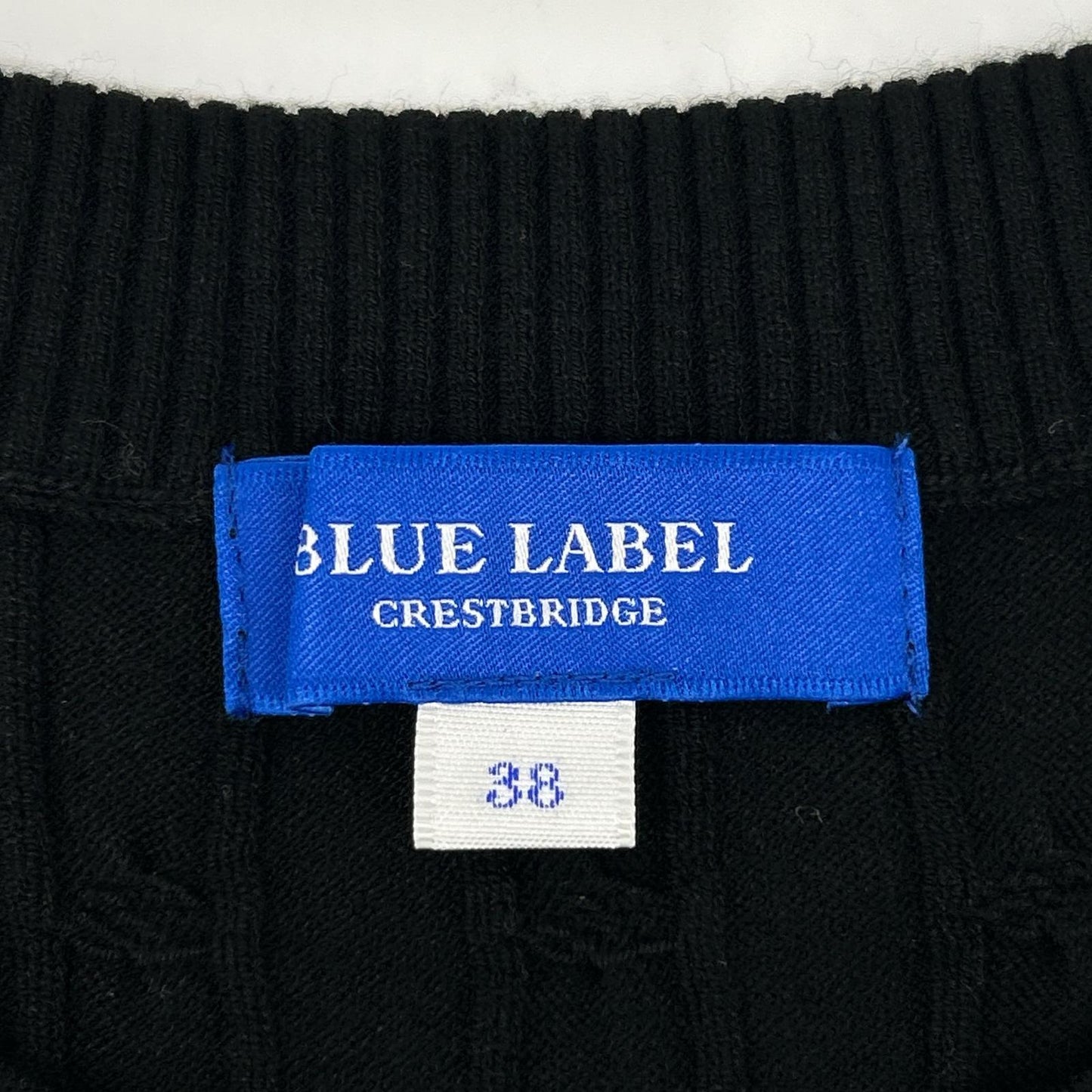 BLUE LABEL CRESTBRIDGE Blue Label Crestbridge 2025 Black Rayon Stretch Cable-Knit Top Tops