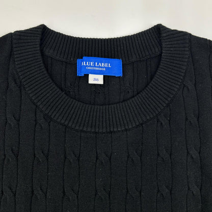 BLUE LABEL CRESTBRIDGE Blue Label Crestbridge 2025 Black Rayon Stretch Cable-Knit Top Tops