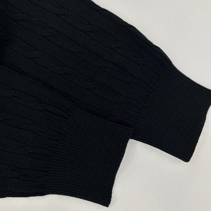 BLUE LABEL CRESTBRIDGE Blue Label Crestbridge 2025 Black Rayon Stretch Cable-Knit Top Tops