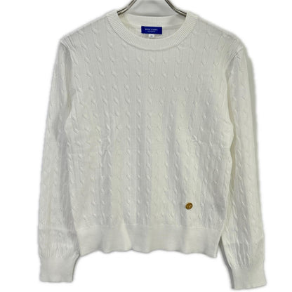 BLUE LABEL CRESTBRIDGE Blue Label Crestbridge Made in 2025 White Rayon Stretch Cable-Knit Top
