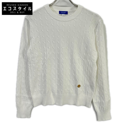 BLUE LABEL CRESTBRIDGE Blue Label Crestbridge Made in 2025 White Rayon Stretch Cable-Knit Top