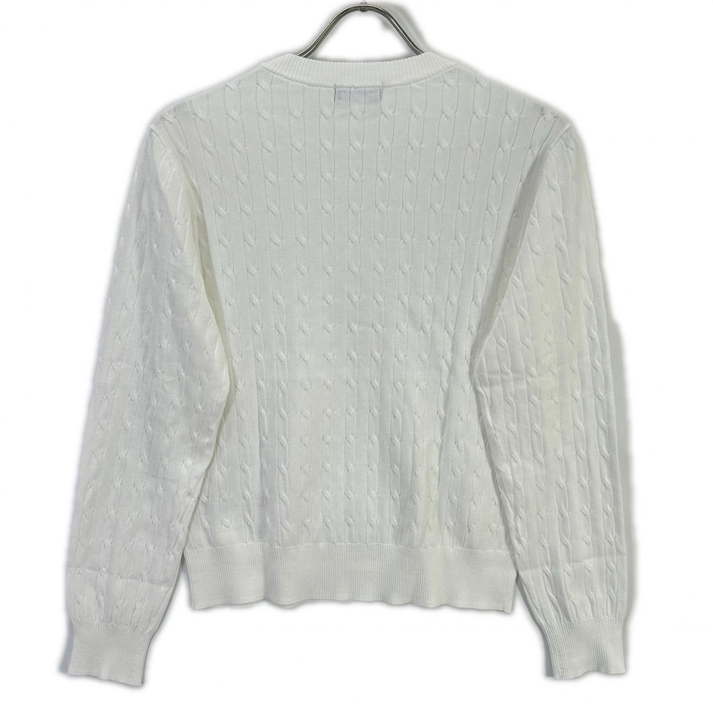 BLUE LABEL CRESTBRIDGE Blue Label Crestbridge Made in 2025 White Rayon Stretch Cable-Knit Top