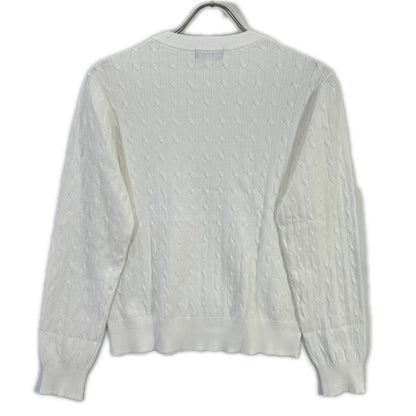BLUE LABEL CRESTBRIDGE Blue Label Crestbridge Made in 2025 White Rayon Stretch Cable-Knit Top