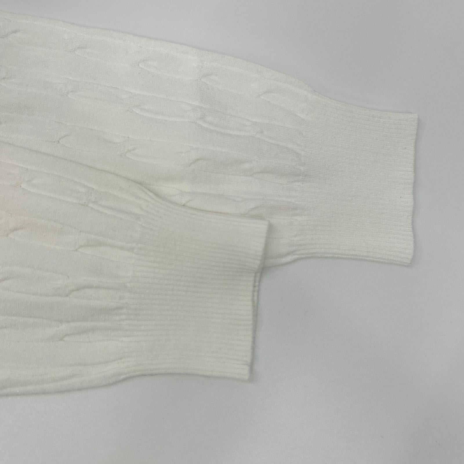 BLUE LABEL CRESTBRIDGE Blue Label Crestbridge Made in 2025 White Rayon Stretch Cable-Knit Top