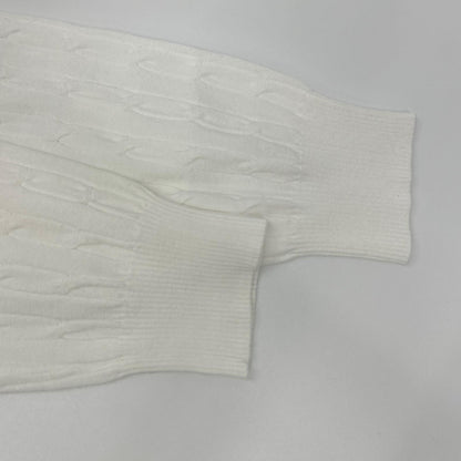 BLUE LABEL CRESTBRIDGE Blue Label Crestbridge Made in 2025 White Rayon Stretch Cable-Knit Top