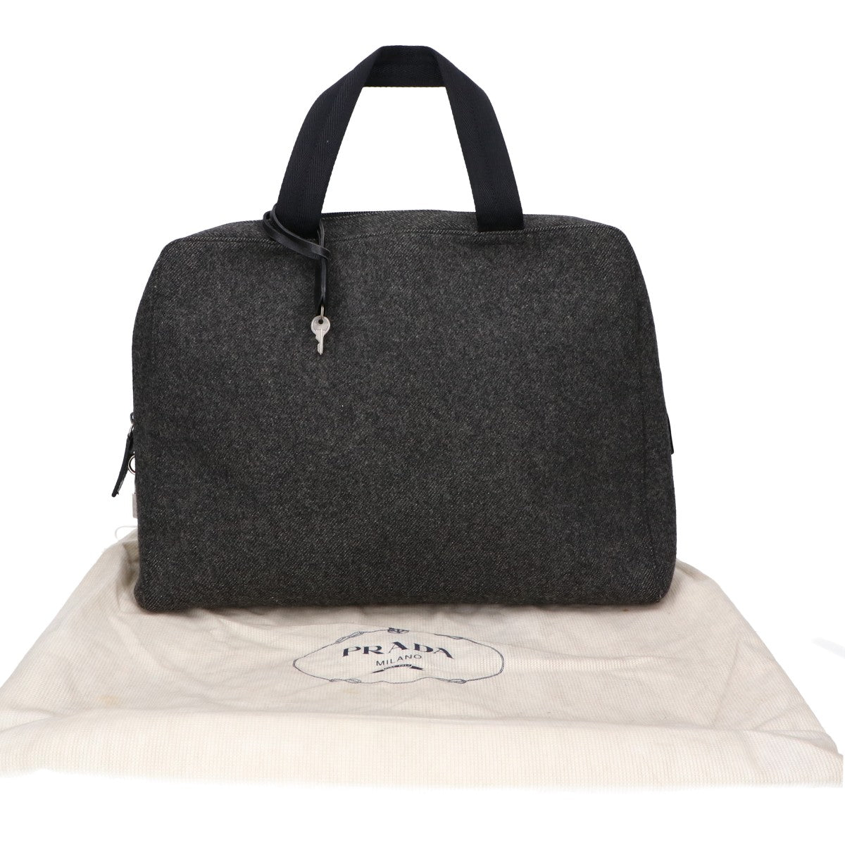 PRADA プラダ B8516 FELTRO+VITELL トライアングルプレート フェルト ハンドバッグ