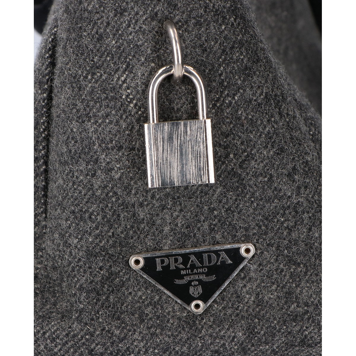PRADA プラダ B8516 FELTRO+VITELL トライアングルプレート フェルト ハンドバッグ