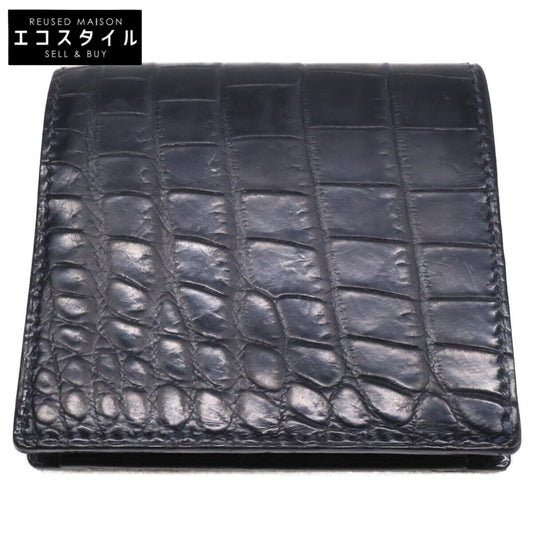 MANSOU 万双 m00000208 クロコダイル ミニ財布(小銭入付) 二つ折り財布（小銭入れあり）