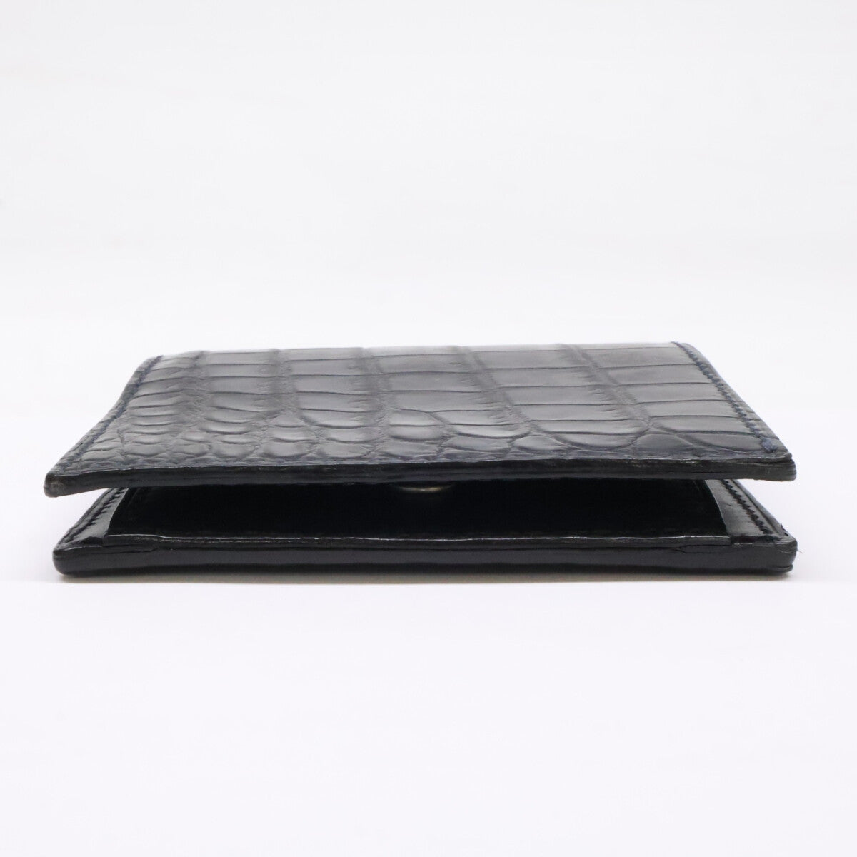 MANSOU 万双 m00000208 クロコダイル ミニ財布(小銭入付) 二つ折り財布（小銭入れあり）