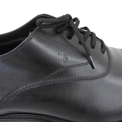 TOD'S トッズ 新品同様 レザー エンボスロゴ ストレートチップ レースアップシューズ メンズ ブラック 9 シューズ