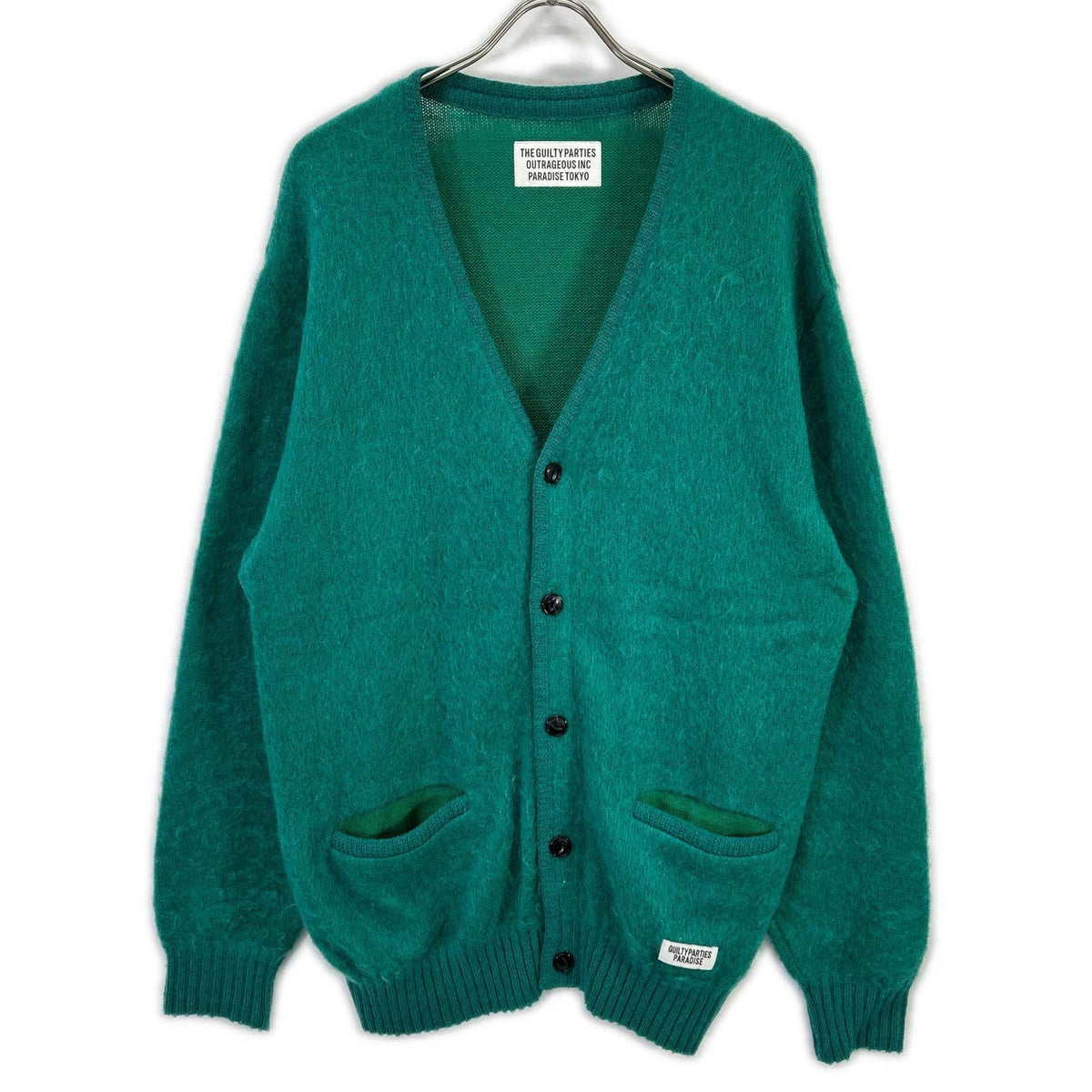 WACKO MARIA ワコマリア グリーン ウール混 MOHAIR KNIT CARDIGAN/モヘアニットカーディガン トップス