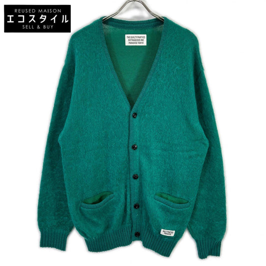WACKO MARIA ワコマリア グリーン ウール混 MOHAIR KNIT CARDIGAN/モヘアニットカーディガン トップス