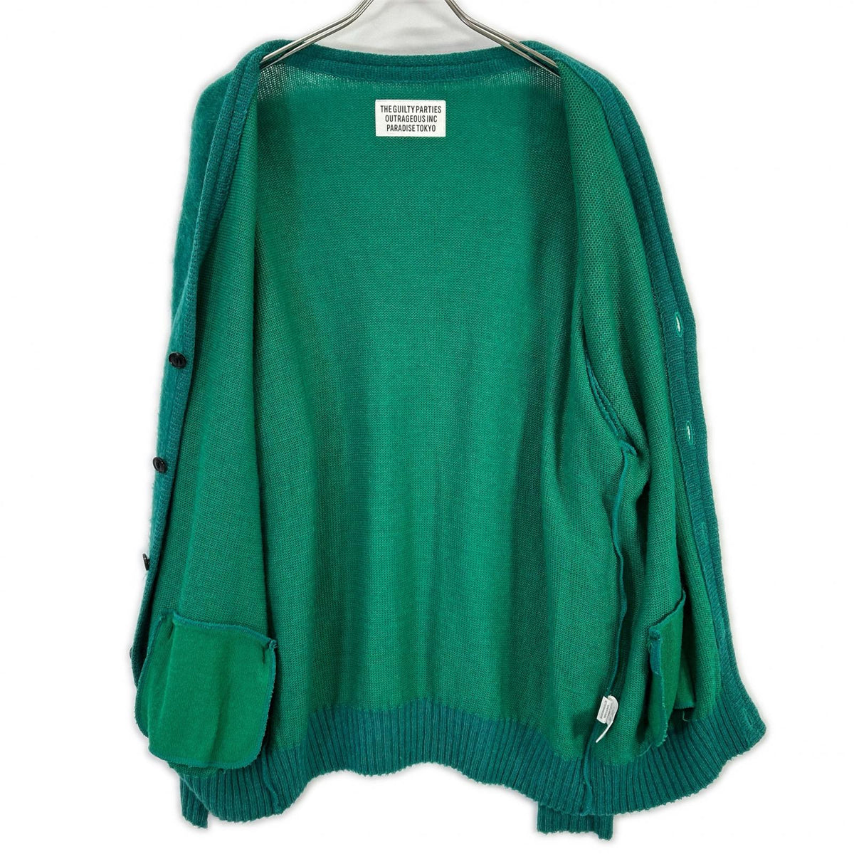 WACKO MARIA ワコマリア グリーン ウール混 MOHAIR KNIT CARDIGAN/モヘアニットカーディガン トップス
