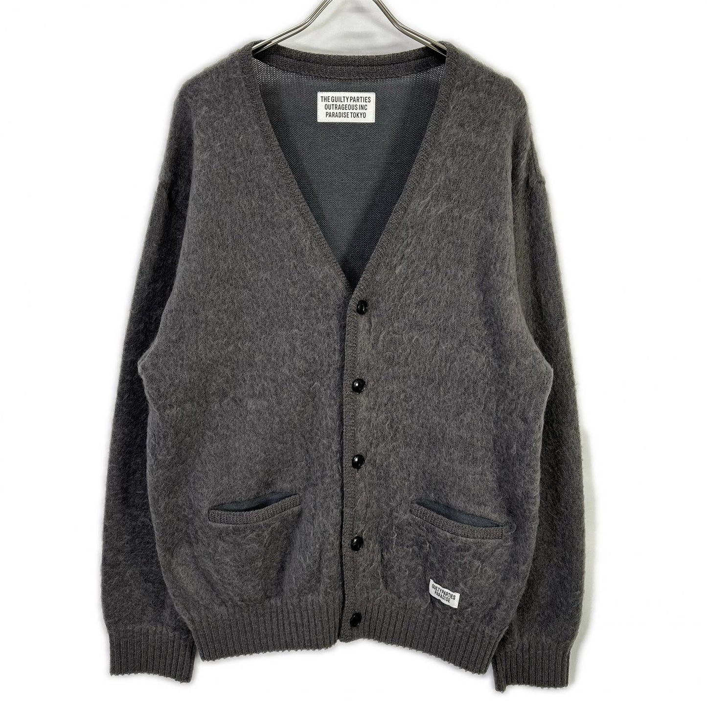 WACKO MARIA ワコマリア グレー ウール混 MOHAIR KNIT CARDIGAN/モヘアニットカーディガン トップス
