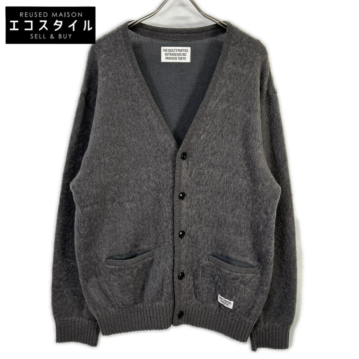 WACKO MARIA ワコマリア グレー ウール混 MOHAIR KNIT CARDIGAN/モヘアニットカーディガン トップス