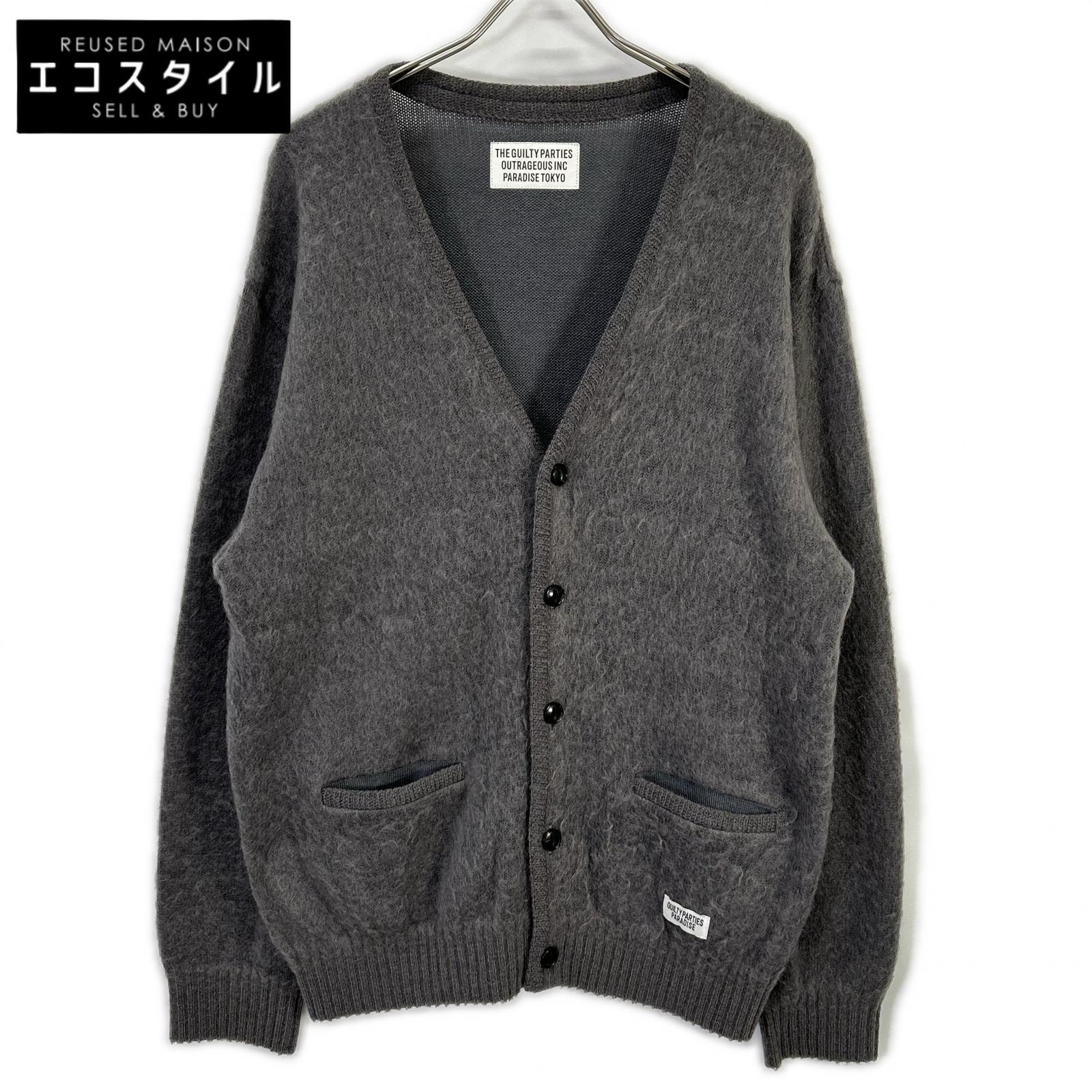WACKO MARIA ワコマリア グレー ウール混 MOHAIR KNIT CARDIGAN/モヘアニットカーディガン トップス