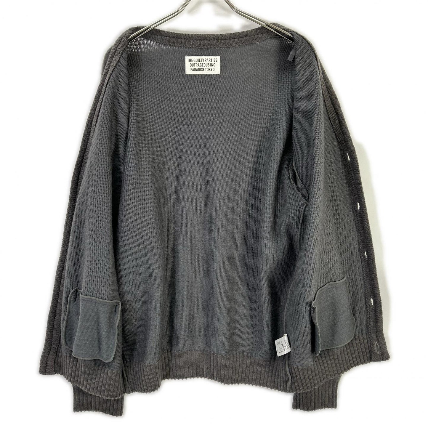 WACKO MARIA ワコマリア グレー ウール混 MOHAIR KNIT CARDIGAN/モヘアニットカーディガン トップス