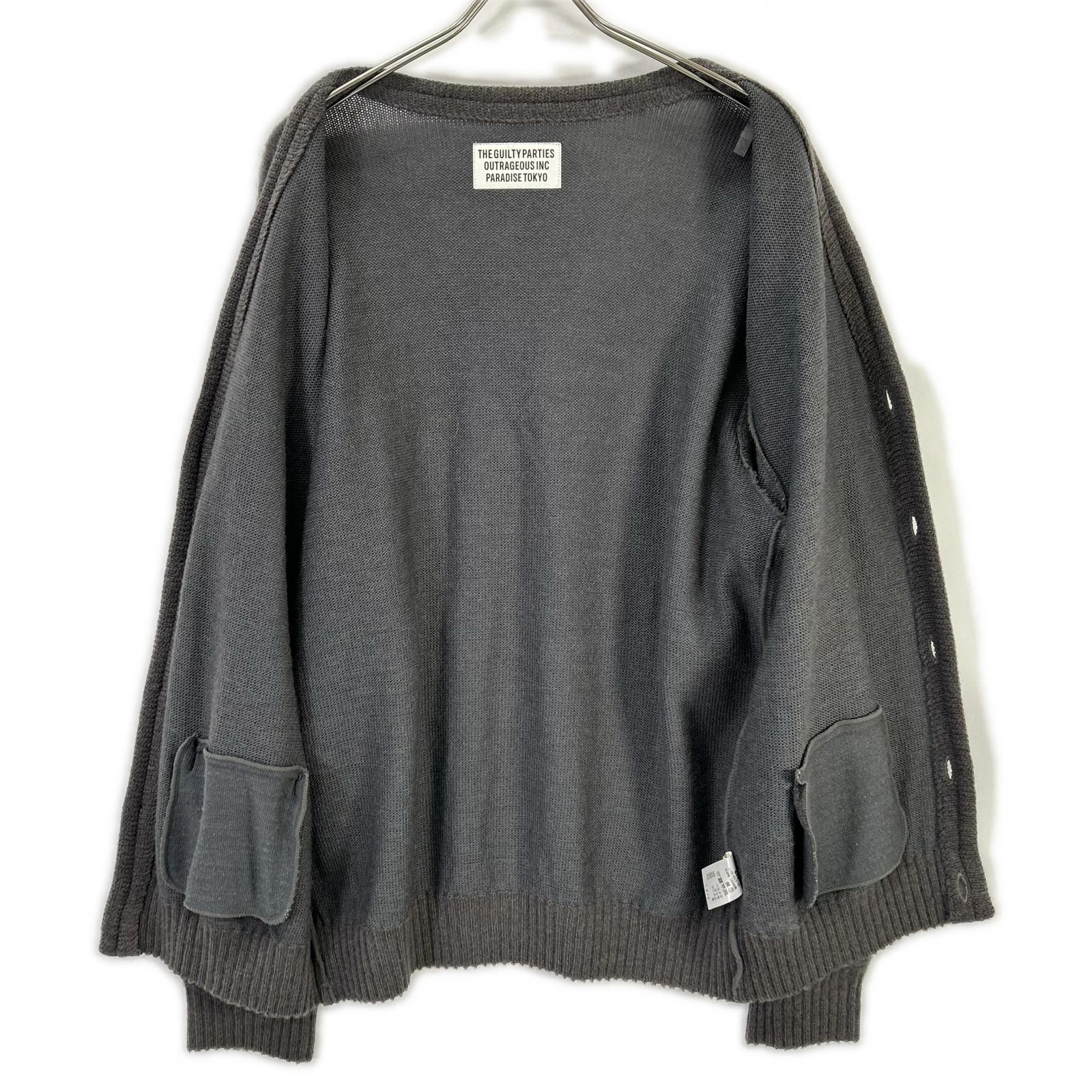 WACKO MARIA ワコマリア グレー ウール混 MOHAIR KNIT CARDIGAN/モヘアニットカーディガン トップス