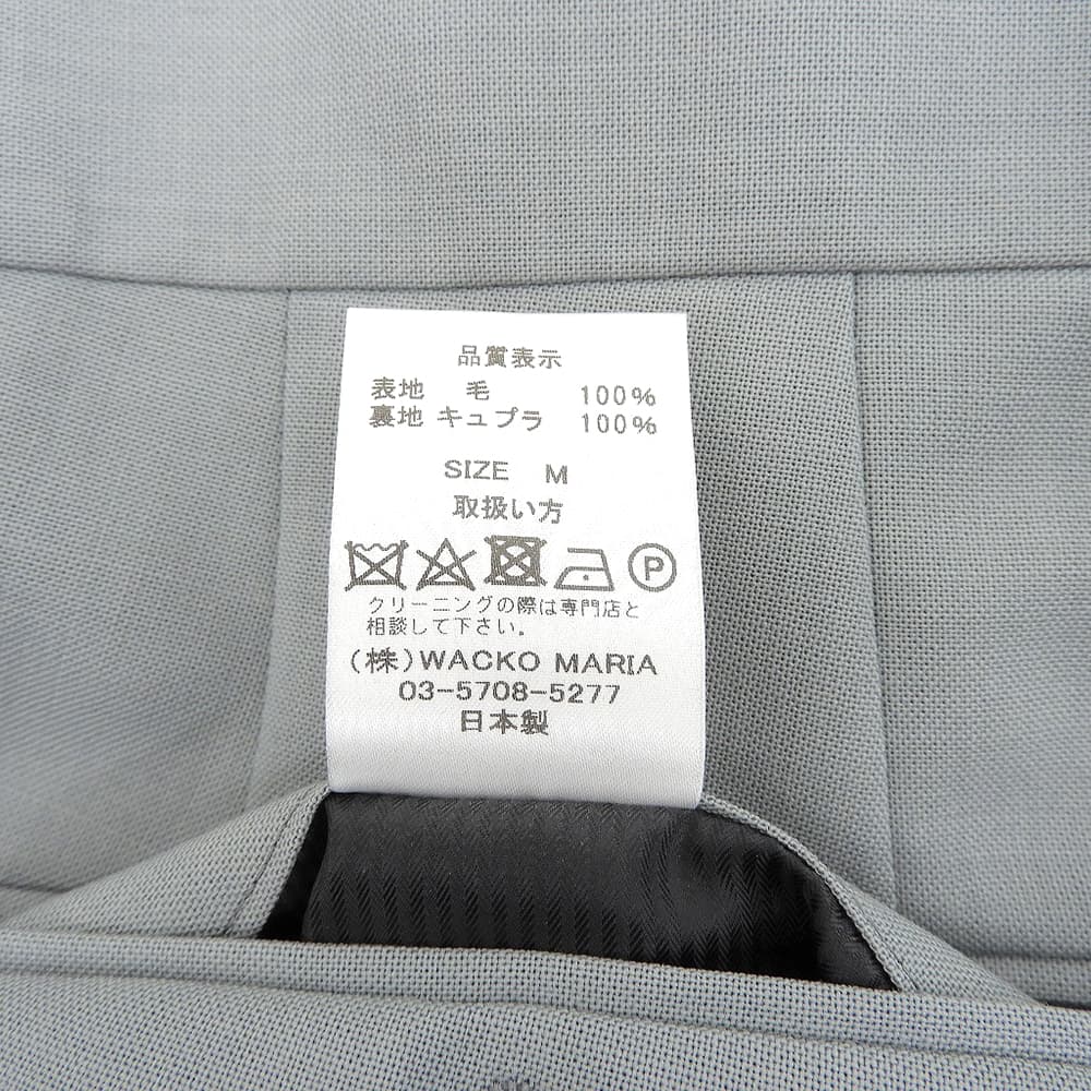 WACKO MARIA ワコマリア DORMEUIL社製生地 センタープレス テーパードスラックス ボトムス メンズ ブルーグレー M ボトムス