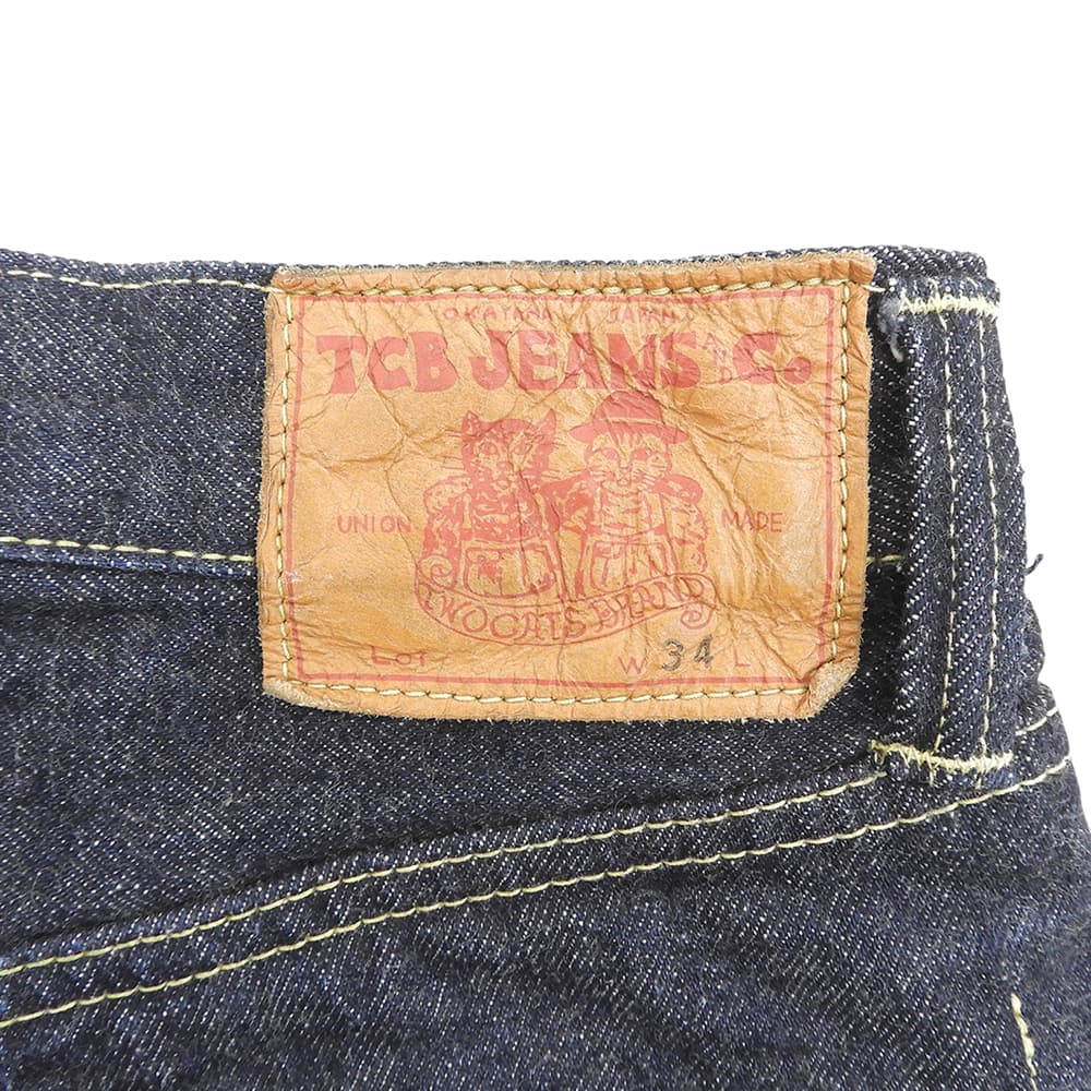 TCB JEANS&CO. ティーシービージーンズ 美品 S40’s Jeans WWⅡ 大戦モデル コットン 月桂樹ボタン 14oz ボタン フライデニムパンツ インディゴ ボトムス