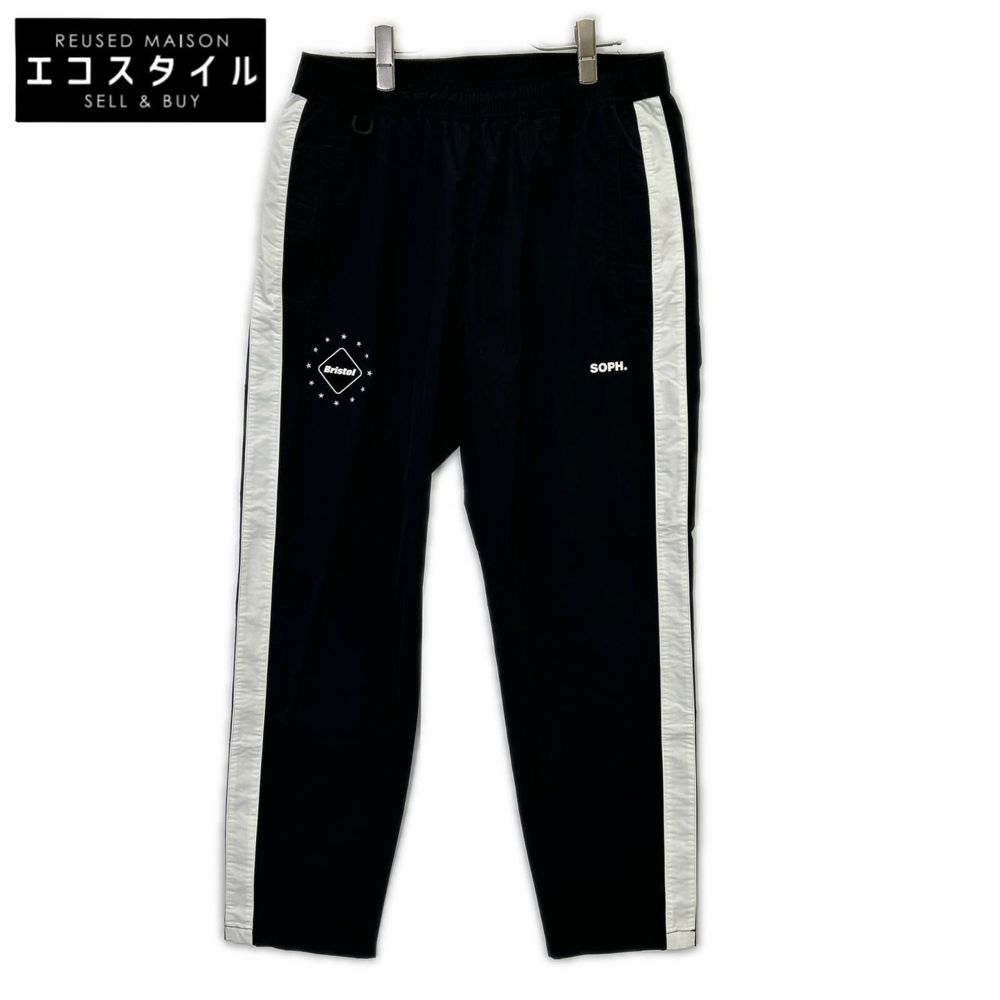 F.C.Real Bristol エフシーリアルブリストル ×SOPH. FCRB-222011 ブラック×ホワイト ナイロン SIDE LINE TRAINING PANTS ボトムス