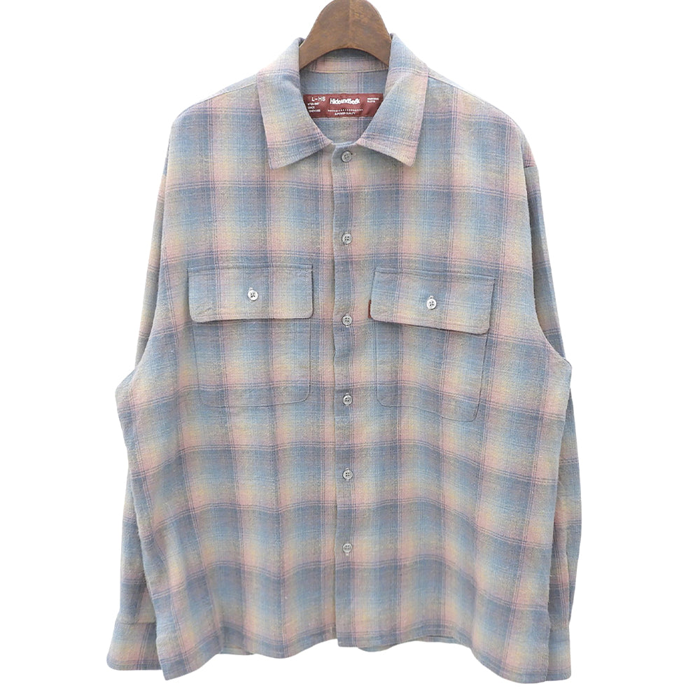 Hide&SeeK Excellent-Condition Flannel Check L/S Shirt Cotton Men's Tops Blue × Pink L HS-010426 Tops