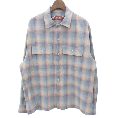 Hide&SeeK Excellent-Condition Flannel Check L/S Shirt Cotton Men's Tops Blue × Pink L HS-010426 Tops