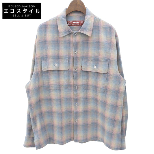 Hide&SeeK ハイドアンドシーク 美品 Flannel Check L/S Shirt コットン トップス メンズ ブルー系×ピンク L HS-010426 トップス