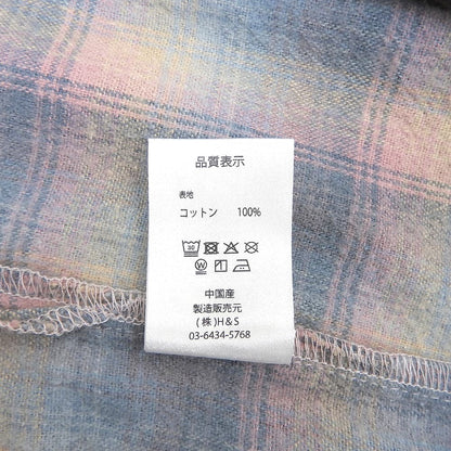 Hide&SeeK Excellent-Condition Flannel Check L/S Shirt Cotton Men's Tops Blue × Pink L HS-010426 Tops