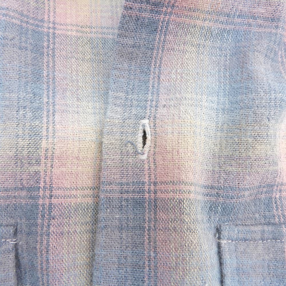 Hide&SeeK Excellent-Condition Flannel Check L/S Shirt Cotton Men's Tops Blue × Pink L HS-010426 Tops