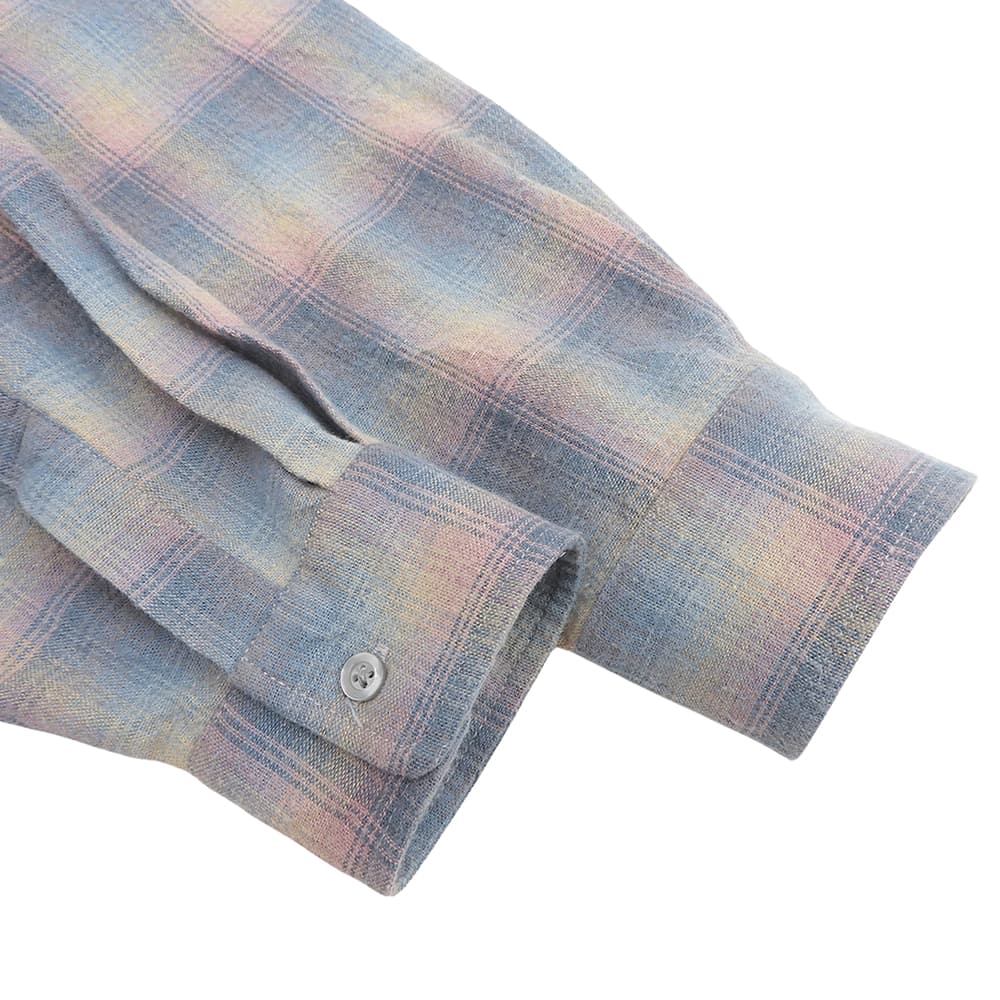 Hide&SeeK Excellent-Condition Flannel Check L/S Shirt Cotton Men's Tops Blue × Pink L HS-010426 Tops